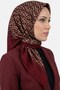 Women's Red Mustard F Patterned Flared Scarf