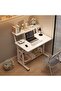 Stylish and modern computer desk with multiple storage shelves, perfect for studying and working