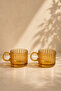 2 Li Glass Handled Soft Drink Coffee Glass Cup Mug 220ml