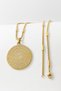 Gold Color Esmaül Hüsna and Four Kul Written Prayer Spiritual Design Stainless Steel Necklace with Stick and Thick Doc Chain - 6