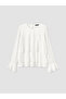 Lcw Modest White Crew Neck Layered Blouse