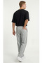 2-Strand Ribbed Baggy Sweatpants – Elastic Waist, Back Pockets, Wide Legs - 3
