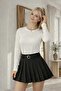 Women's Pleated Black Mini Skirt - 6