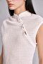Slim Fit Half Turtleneck Wrinkled Textured Sleeveless Ecru T-Shirt I1497Ax26Sm - 4
