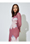 Pink Floral Print Maxi Dress with Long Sleeves - 2