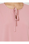 Pink Tie-Up Neck Jalabiya with Contrast Trim - 3