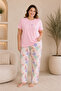 Mirano 4511 Floral Short-Sleeved Cotton Combed Cotton Plus Size Women's Pajamas Set