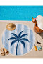 Round Beach Towel 150 cm Palm Tree Patterned Tropical Printed Beach Towel