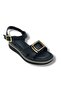 2421-26 Skin Gold Buckle Wedge Sole Anatomical Women's Sandals