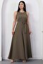 Crew Neck Belted Wide Leg Jumpsuit Grs4017 - 7