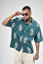 Trend Biz Oversize Tropical Leaf Embroidered Short Sleeve Shirt - 4