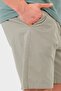 Çağla Green Lycra Stretch Fabric Classic Men's Linen Shorts with Elastic Waist // 2002-Çağla - 6