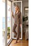 Women's Viscose Leopard Patterned Buttoned Pajama Set |   Stylish and Elegant Model 79-140 - 4