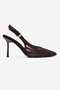 Fauna Dark Brown Satin Women's Heeled Shoes - 4