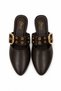 Mocha Women's Buckle Pointed Toe Slippers, Varnished Stylish Daily Slippers