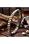 Odun Jasper & Hematite Steel Braided Leather Bracelet 18392B22D8 Premium Stain-Resistant Elegant - 3