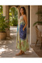 Sage Green Color Tie-Dye Patterned Strap Dress - 2