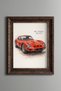 Classic Sports Car – Vintage Patterned Painting – Thick Model