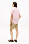 100% Linen Regular Fit Short Sleeve Pink Men's Shirt - 3