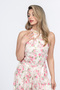 Women's Summer Red Pearl Collar Floral Pattern Double Suit Stylish Casual Comfortable 1325 - 6