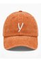 Orange Embroidered Washable Vintage Unisex Hat with Letter Y