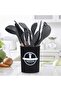 Executive LLC Kitchen Utensil Set Silicone Cooking Spoon 12 Pieces BPA-Free FDA Heat-Resistant Wooden Handles - 8