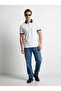 Men's Diamond Patterned Polo Collar Tshirt White - 2
