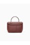 Women's Detachable Long Strap Leather Mini Claret Red Handbag - 7