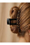 Retro Leopard Detailed Bone Clip Buckle Large Tight Hair Clip - 2