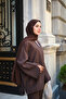Women's V-Neck Modal Suit with Trousers in Brown - 8