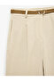 Wide-Leg Linen Trousers with Belt Detail and Pockets - 6