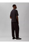 Men's Comfortable Fit Elastic Cuffs Woven Fabric Black Sweatpants - 4