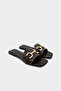 Nancy Buckle Detailed Women's Bitter Brown Flat Slippers - 2