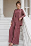 Sequined Hijab Suit A9253 Dusty Rose - 2