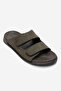Men's genuine leather strapped slippers hz 255 brown - 2