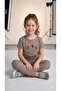 Children's Stone Color Short Sleeve Printed Pajama Set - 2