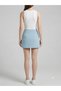 Women's Stylish Elastic Waist Zipper Slit Detailed Stretchy Mini Skirt - 2
