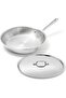 All-Clad Stainless Steel Tri-Ply Bonded Dishwasher Safe Fry Pan with Lid 10-Inch Silver