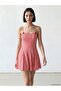 Lcw Comfort Red Plaid Rope Strap Peplum Mini Dress - 3
