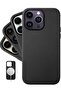 (for iPhone 14 Pro Max) - European Nappa Leather Case - Smoothen and Soften Over Time - Compatible with Magsafe - Black