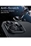 Camera Lens Protector for iPhone 15 Pro 6.1-Inch and iPhone 15 Pro Max 6.7-Inch, 9H Tempered Glass Metal Individual Ring Cover, HD Clear, 3-Pack (Space Black) - 3