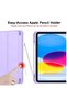 New iPad 10.9 Inch Case 2022 (10th Gen) with Pencil Holder - Trifold Stand Smart Case with Soft TPU Back, Auto Wake/Sleep - Purple - 4