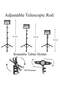 IPad and Mobile Phone Tripod Stand, Height Adjustable 20 to 60 Inch with 360 Degree Rotating Tablet Holder - 2
