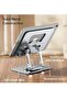Rotatable Adjustable Tablet Stand – Silver Desk Mount for 4-12 Inch Tablets & Smartphones - 3