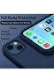 iPhone 14/13 Case with Screen Protector, Soft Flexible Silicone Gel Rubber Bumper, Navy - 3