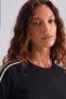 Black soft textured long sleeve women's bodysuit, women's stretch blouse, slimfit women's blouse - 2