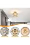 Crystal Ceiling Light Fixture, Modern Gold Semi Flush Mount Chandelier Lighting for Kitchen, Bedroom - 2