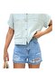 Women's Linen-Blend Shirt – Effortless Summer Style, Light Blue - 3