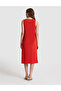 Red A-Line Knitted Dress 50324592-Vr030 - 5