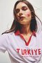 Crop Top Sportsman Mesh Jersey Fabric Turkey Printed Short Sleeve Polo White T-Shirt I1229Ax26Hs - 3